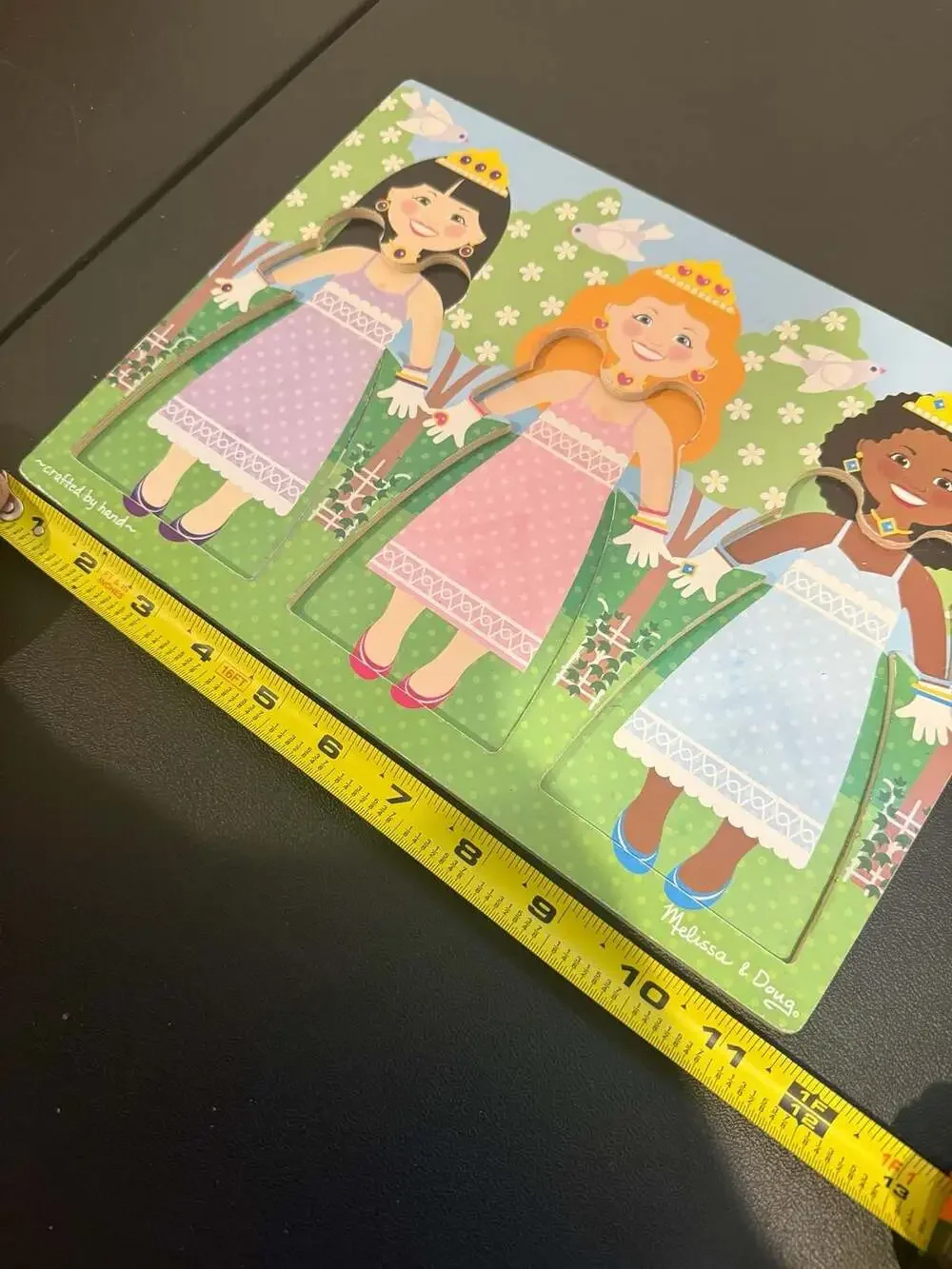 Melissa & Doug Princess Dress-Up Wooden Peg Puzzle Back. NO PIECES.
